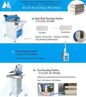Chine MAUFUNG Semi-automatique électrique de bloc de livre / livre de la colonne vertébrale arrondière machine MF-560R